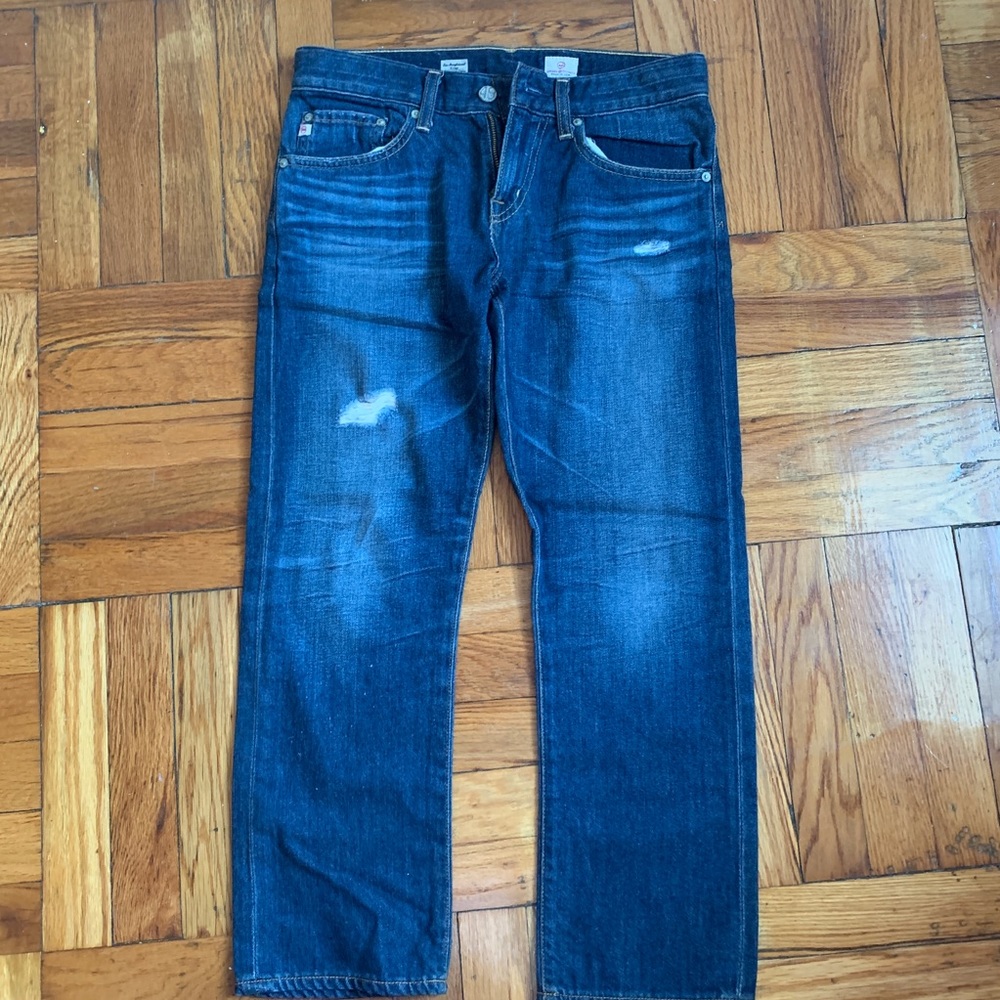 AG Ex Boyfriend Jeans distressed cropped slim